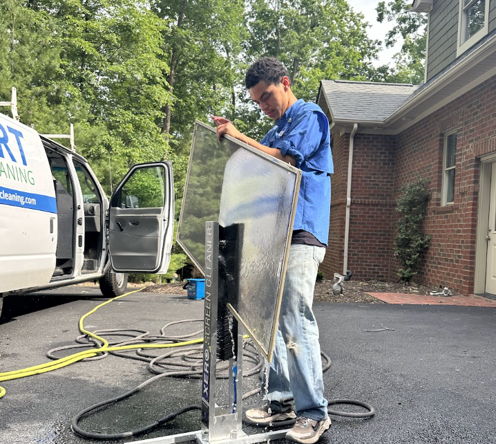 screen-cleaning image Residential Window Cleaning